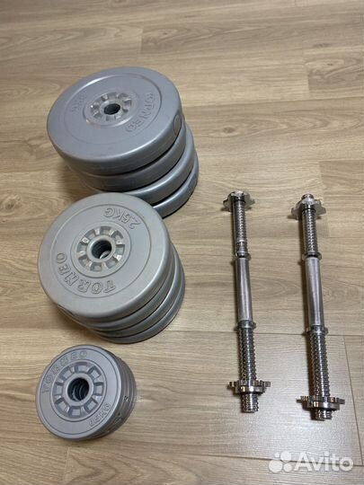 Гантели по 17 кг Блины 5кг Гриф