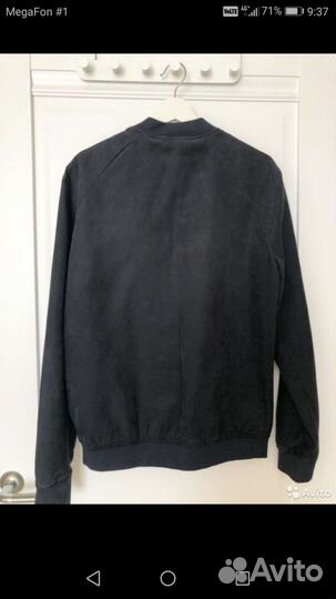 Мужской бомбер темно-синий размер L