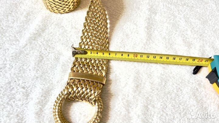Ремень женский золотой с пряжкой