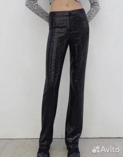 Брюки zara в паетках