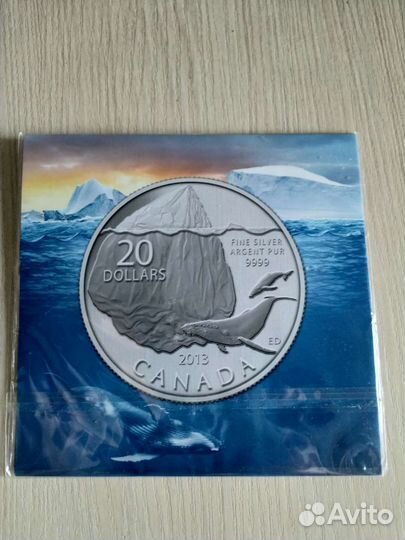 Монета Канада серебро 20