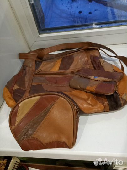 Сумка кожаная комби в наборе