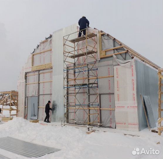 Прямостенный ангар с монтажом любого размера