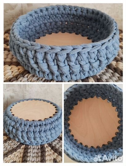 Корзина для хранения вещей вязаная ручная работа