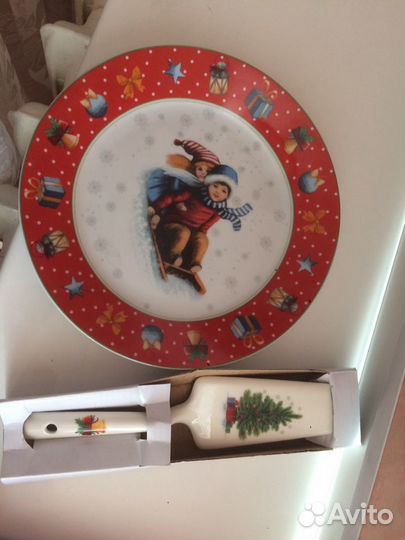 Тарелка для торта с лопаткой