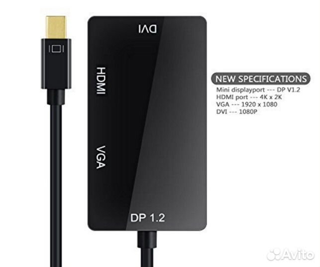 Переходник Mini Display Port - hdmi, DVI, VGA