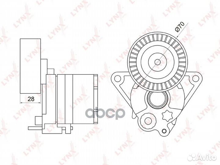 Натяжитель поликл. ремня с роликом PT-3021