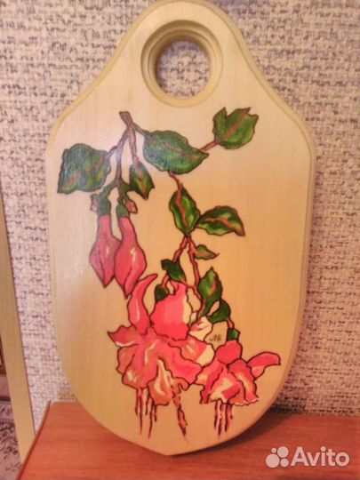 Разделочная доска дерево с рисунком из акрила