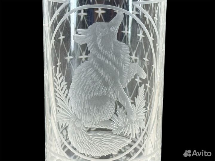 Стакан Хрусталь Лиса Винтаж Чехия