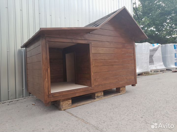 Будка для собаки 1600х930 утепленная с тамбуром