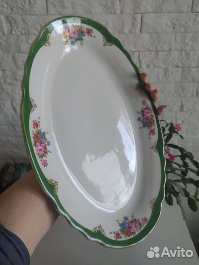 Блюдо тарелка большая поднос стеклянный лимонница