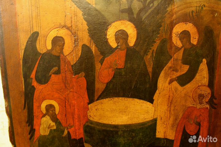 Старая Икона Троица Гостеприимство Авраама 70*54