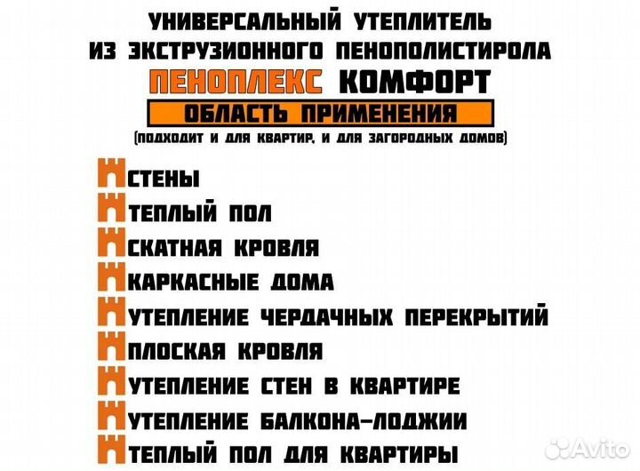 Пеноплекс Комфорт 100 мм 1185х585 пенополистирол