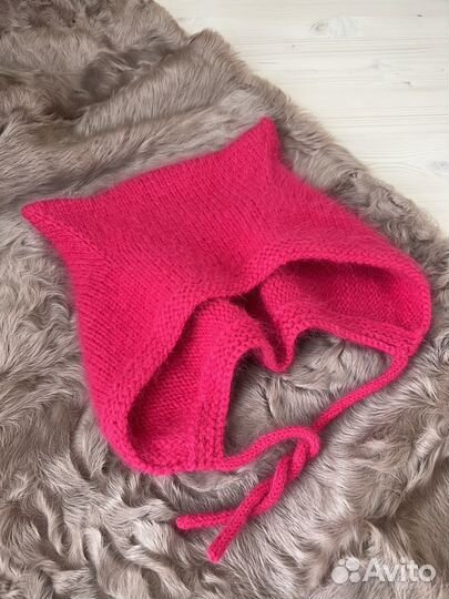 Шапка вязаная с ушками