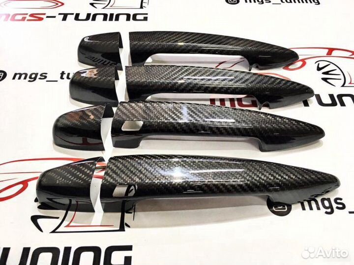 Накладки на ручки дверей карбон BMW 1 Series