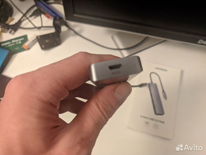 Ugreen USB-хаб на 4 x USB 3.0, подключение Type-C