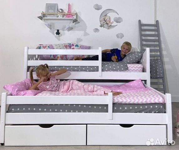 Кровать 2 в 1 выдвижная для детей