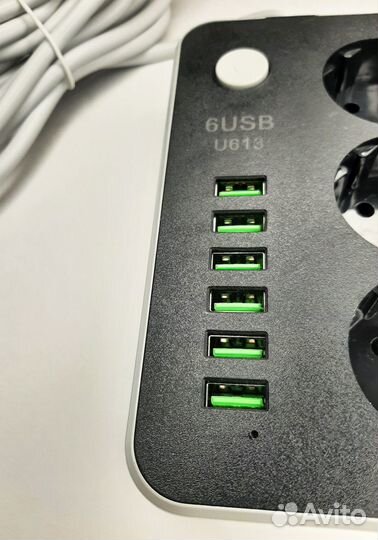 Сетевой Фильтр-удлинитель с 6 usb 2м