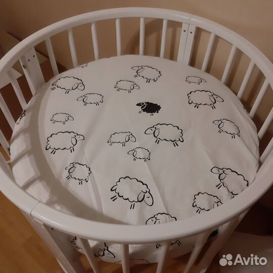 Детская кроватка трансформер 7в1 с матрасом