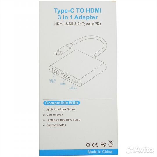 Переходник type-c to hdmi usb3.0