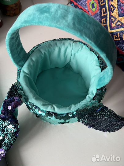 Детская корзинка декоративная из паеток