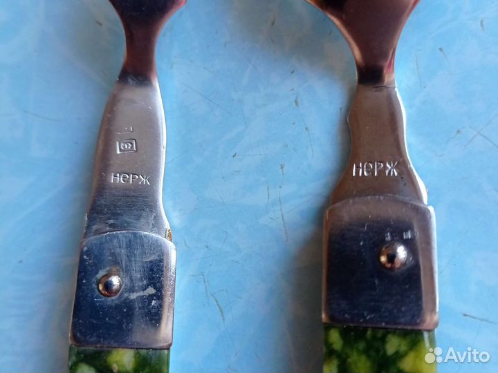 Нож складной СССР туристический ложка вилка