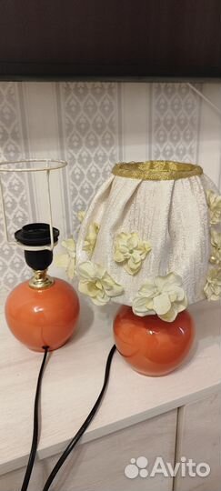 Лампа настольная с абажуром бу