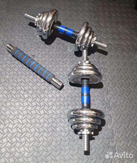 Наборы 2 в 1. Гантели разборные + штанга 16 и 21кг