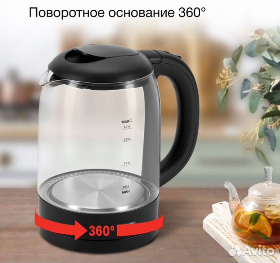 Чайник электрический стеклянный новый