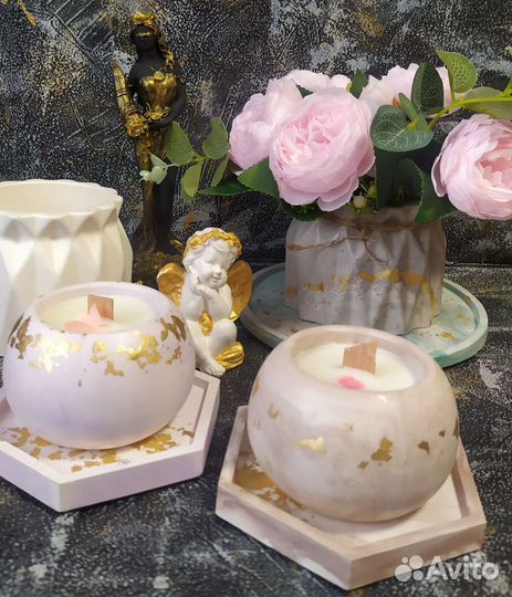 Шкатулки,свечи,вазы, подставки из гипса