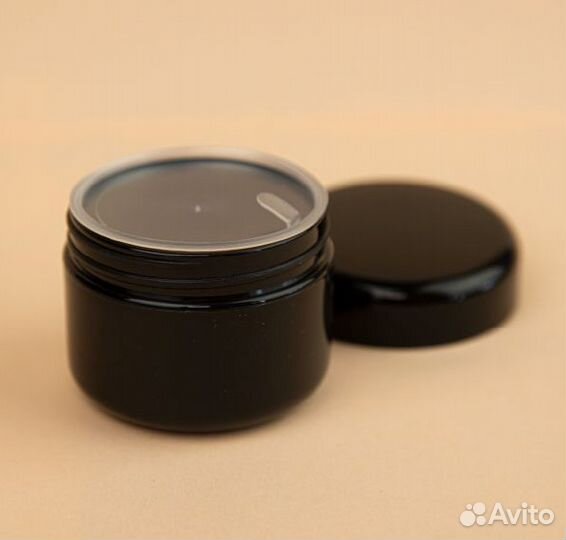 Пластиковые баночки для косметики чёрного цвета