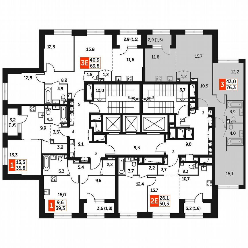 2-к. квартира, 76,3 м², 9/29 эт.