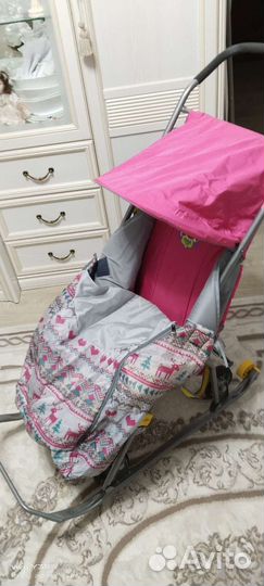 Санки коляска с колесами