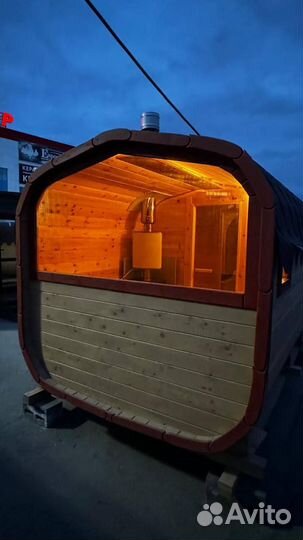 Баня бочка квадро 6 метров