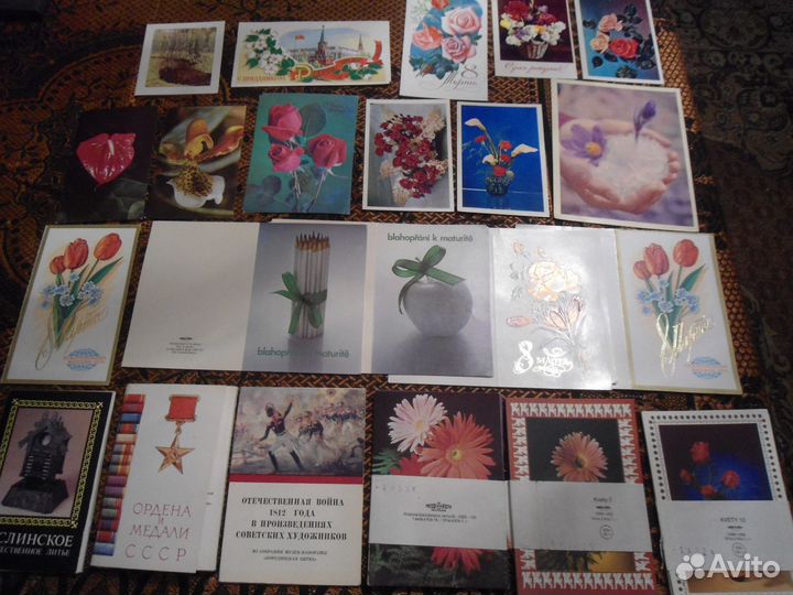 Наборы открыток и открытки-цветы