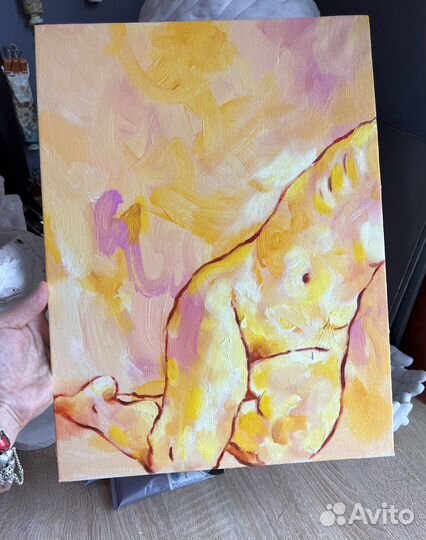 Картина маслом на холсте Ню, 40/30 см