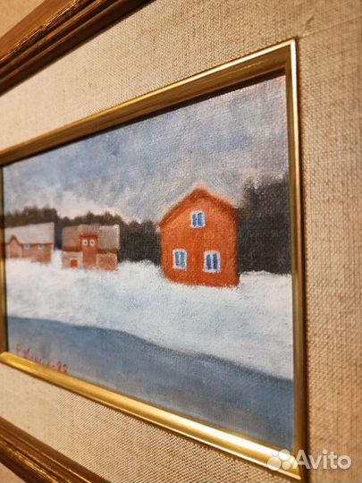 Картина Зима, холст/масло