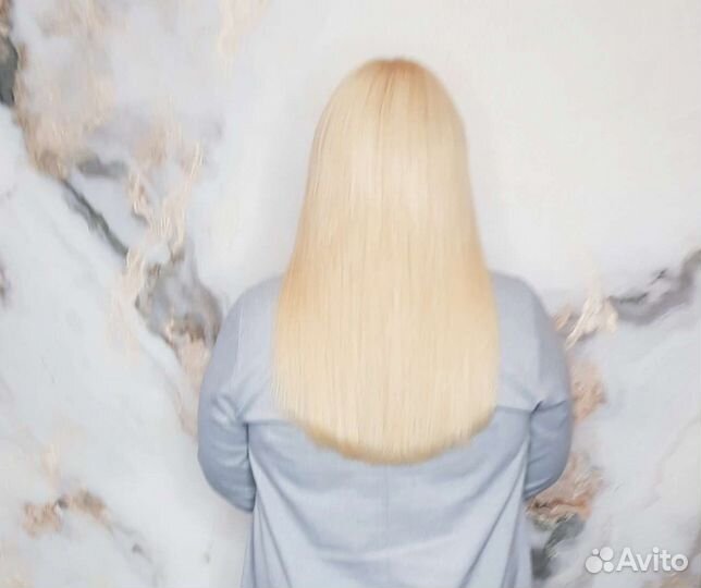 Волосы для наращивания 40 см блонд