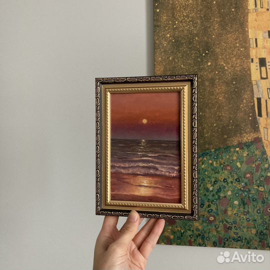 Картина маслом море в раме