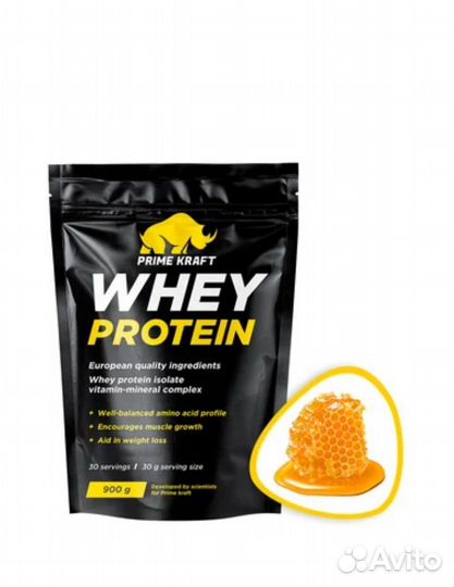 Протеин Prime Kraft Whey, 900 гр., мед