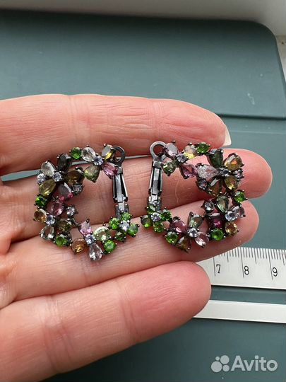 Серьги серебро 925 с натуральными камнями