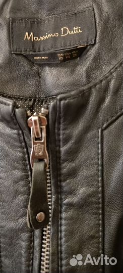 Кожаная куртка massimo dutti xs