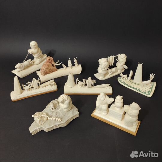 Статуэтка из кости Чаепитие рыбак Охота