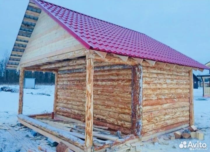 Сруб бани из бревна 6х4+2 с доставкой