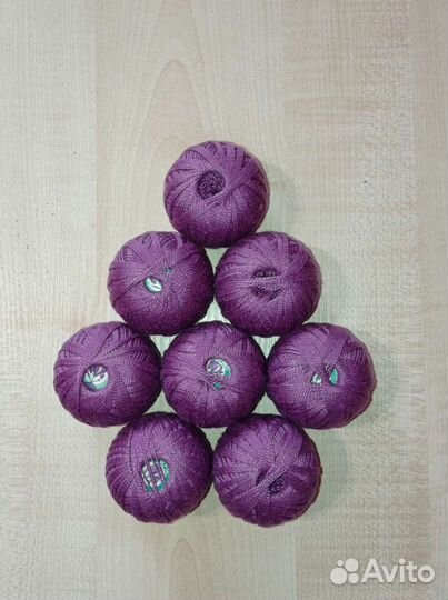Нитки ирис фирлетовые, 8 штук