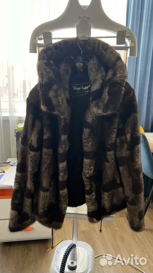 Шуба норковая 42 44 бу с капюшоном