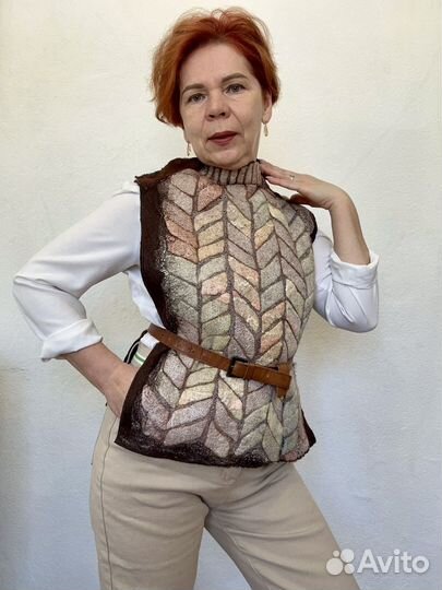 Манишка жилет валяный 