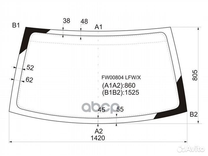 Стекло лобовое Kia Sportage 93-10 FW00804 LFW/X