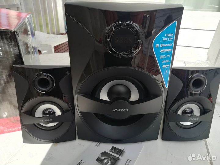 Муз.центр 55вт, блютуз,радио,пульт, usb,с сабом