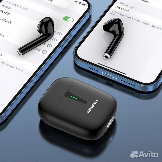 BT TWS гарнитура awei T21 black